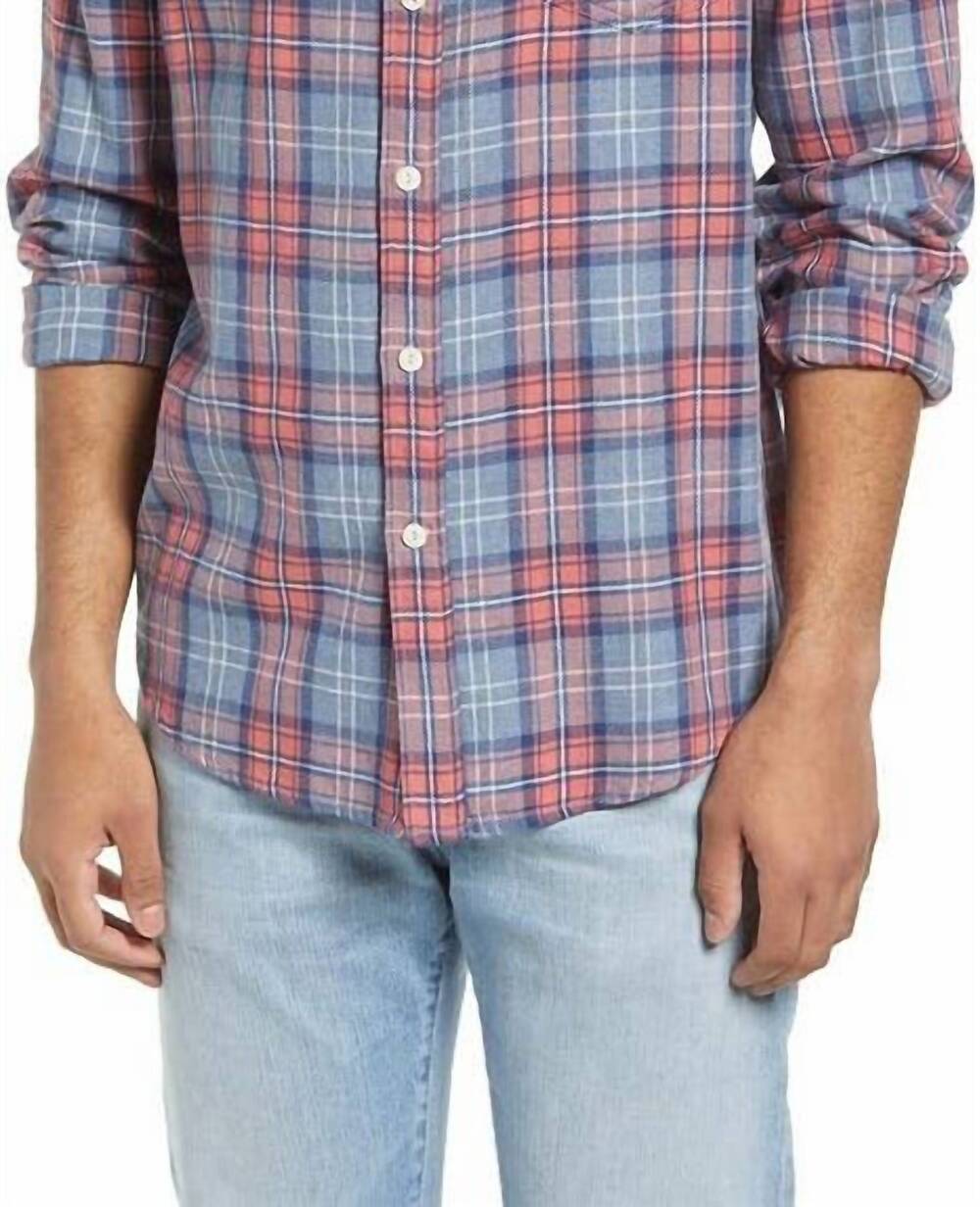 NEW RAILS lennox shirt in blue corvair melange